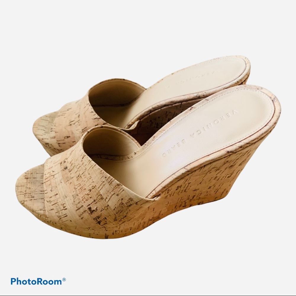 Veronica Beard Dali Cork Platform Wedge Mules - Picture 16 of 16
